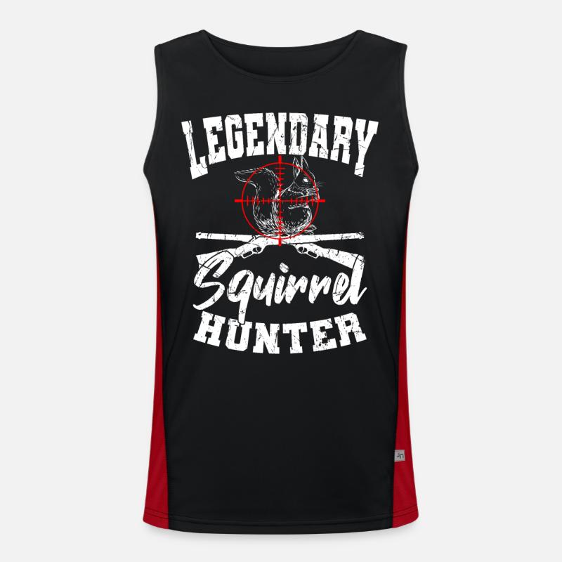 Legendärer Eichhörnchen Jäger Jagd Funktionelles Kontrast-Tank Top für Männer 