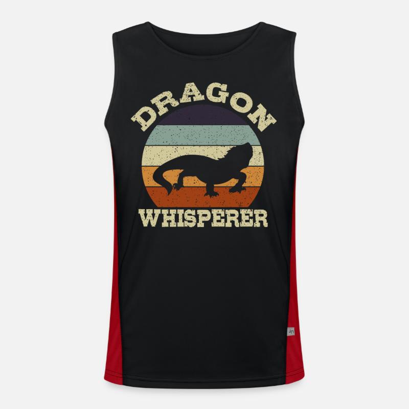 Drachenflüsterer Eidechse Gecko Reptil Bartagamen Funktionelles Kontrast-Tank Top für Männer 