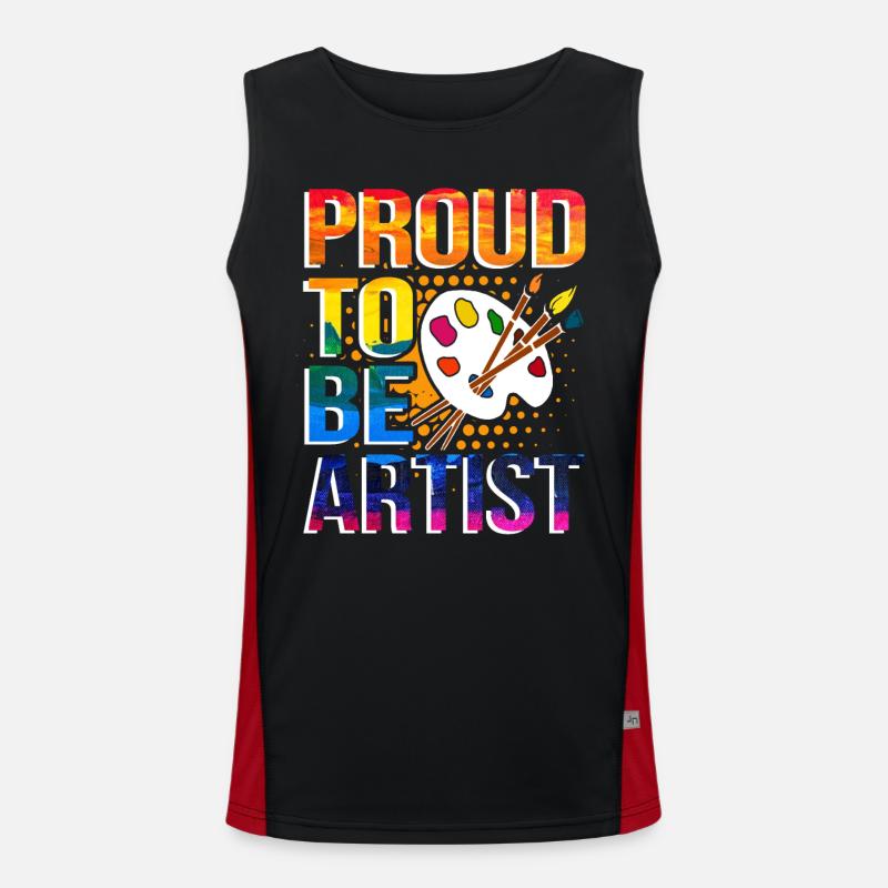 Artists Painters Drawing Art Men's Functional Contrast Tank Top 