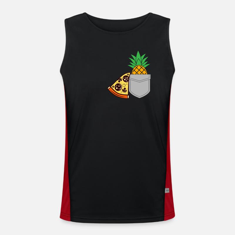 Pizza Ananas Funktionelles Kontrast-Tank Top für Männer 