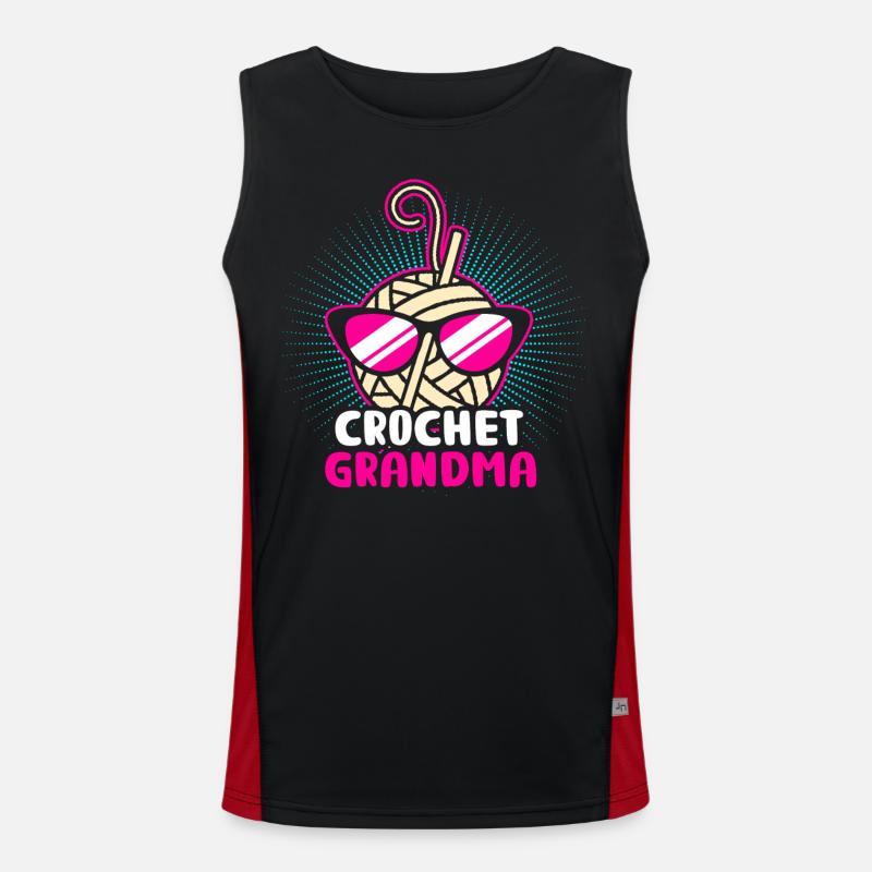 Stricken Grossmutter Funktionelles Kontrast-Tank Top für Männer 