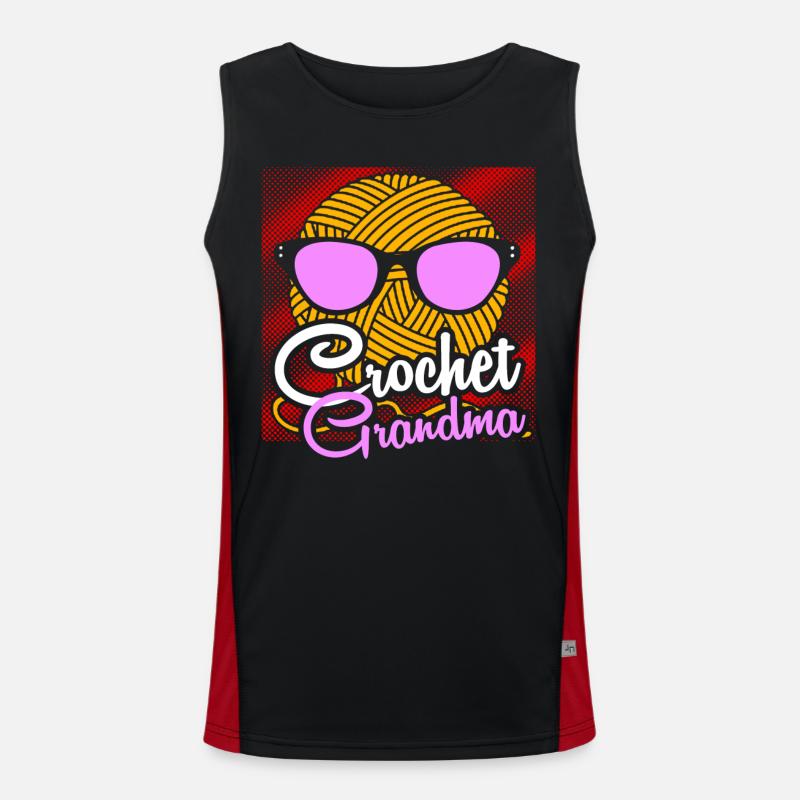 Stricken Grossmutter Funktionelles Kontrast-Tank Top für Männer 