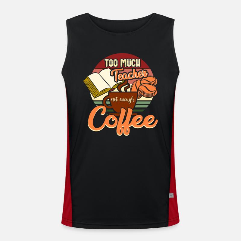 Lehrer und Kaffee Funktionelles Kontrast-Tank Top für Männer 