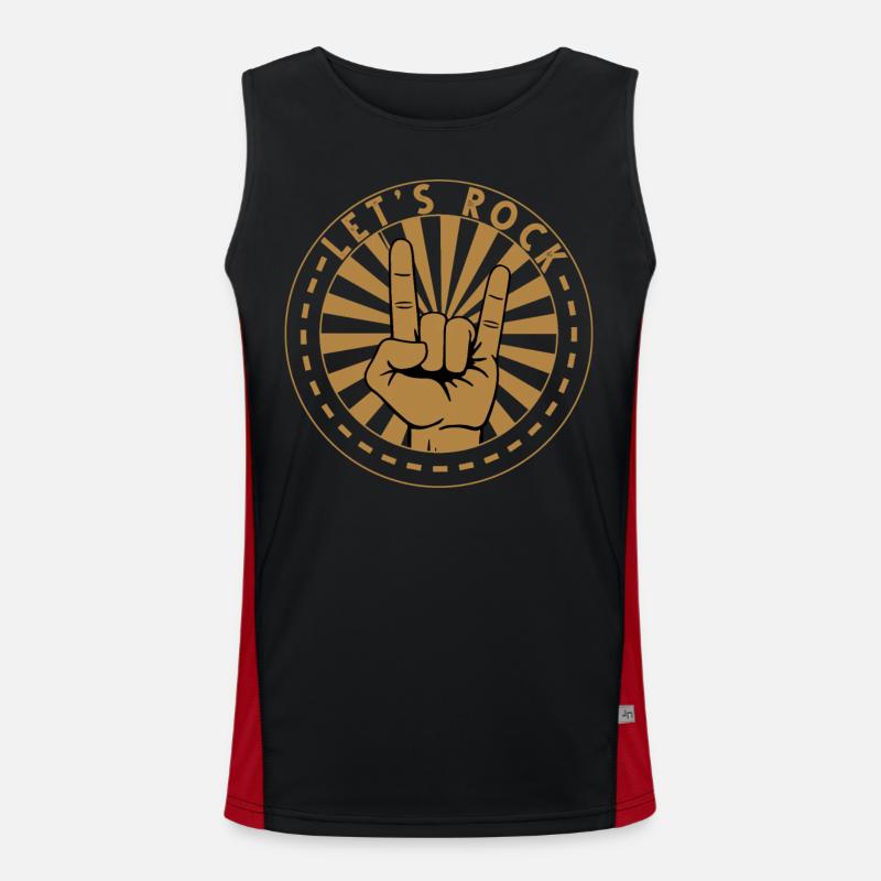 Lets Rock and Roll Funktionelles Kontrast-Tank Top für Männer 