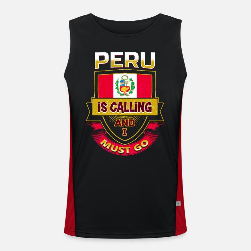 Drapeau du Pérou Débardeur respirant contrasté Homme 