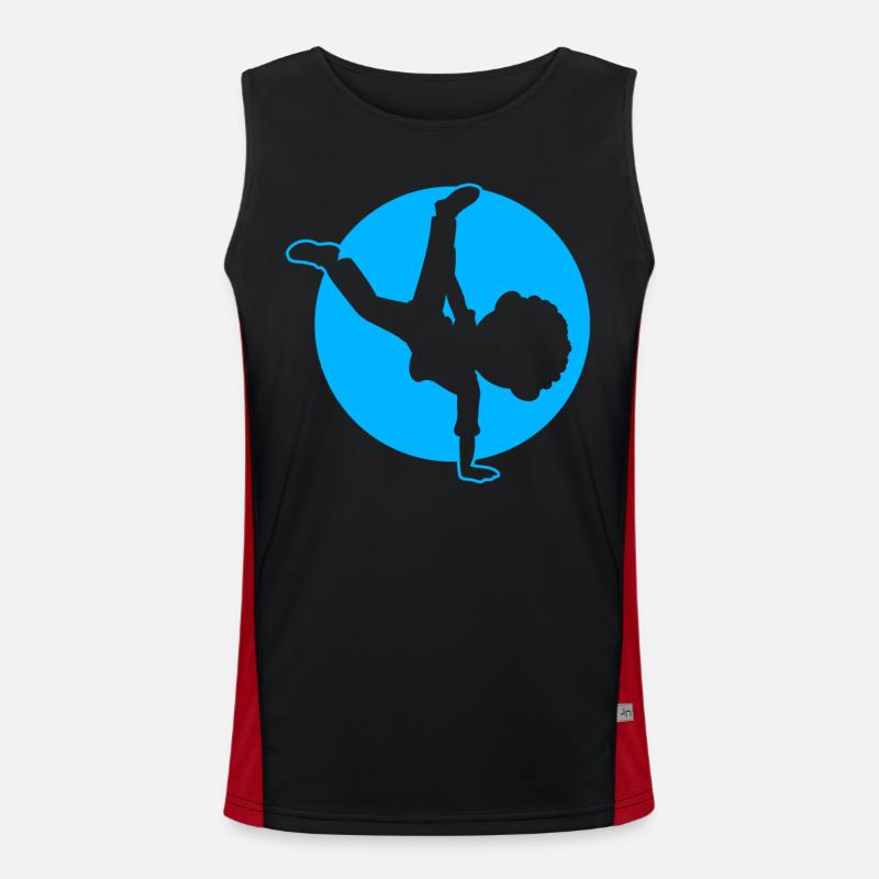 Breakdancer Boy Breakdancing - Men's Functional Contrast Tank Top  - black/red