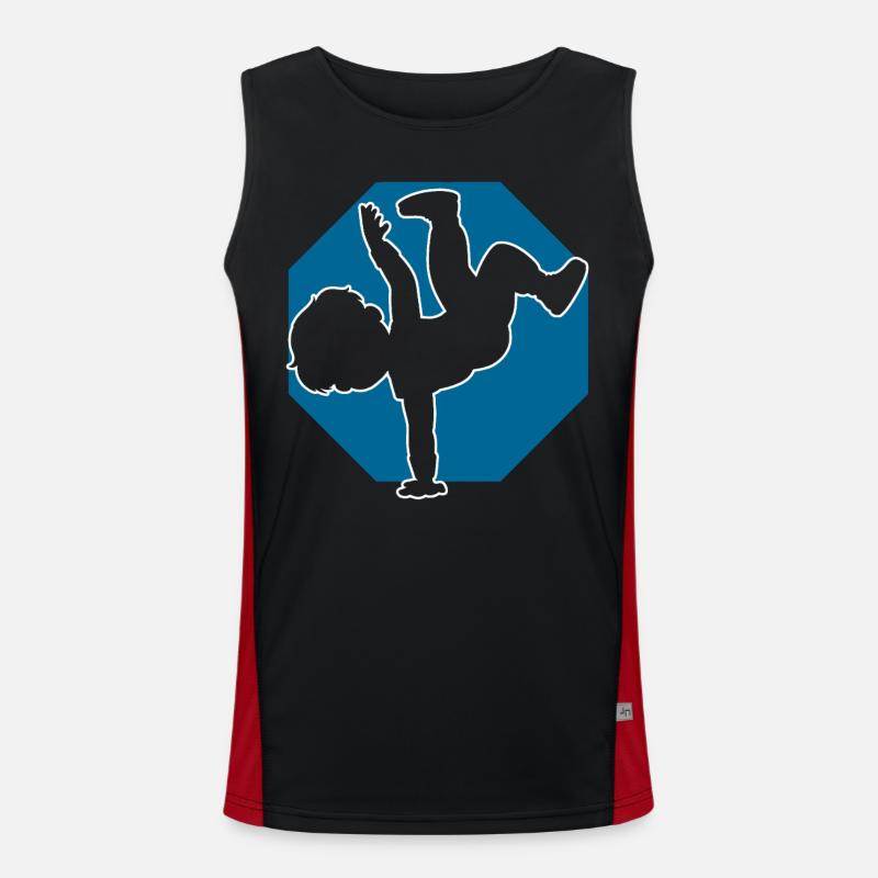 Breakdancer Boy Breakdancing - Men's Functional Contrast Tank Top  - black/red