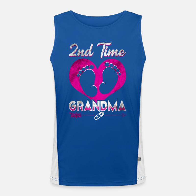 Oma Grossmutter Stolz Funktionelles Kontrast-Tank Top für Männer 