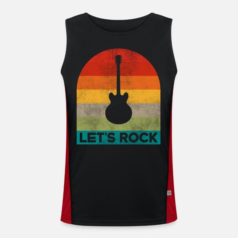 Lets Rock and Roll Musik Funktionelles Kontrast-Tank Top für Männer 