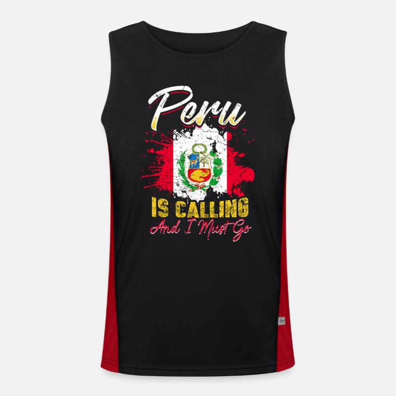 Drapeau du Pérou Débardeur respirant contrasté Homme 