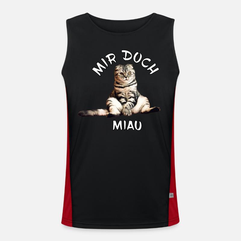 Katze – Mir doch miau Funktionelles Kontrast-Tank Top für Männer 