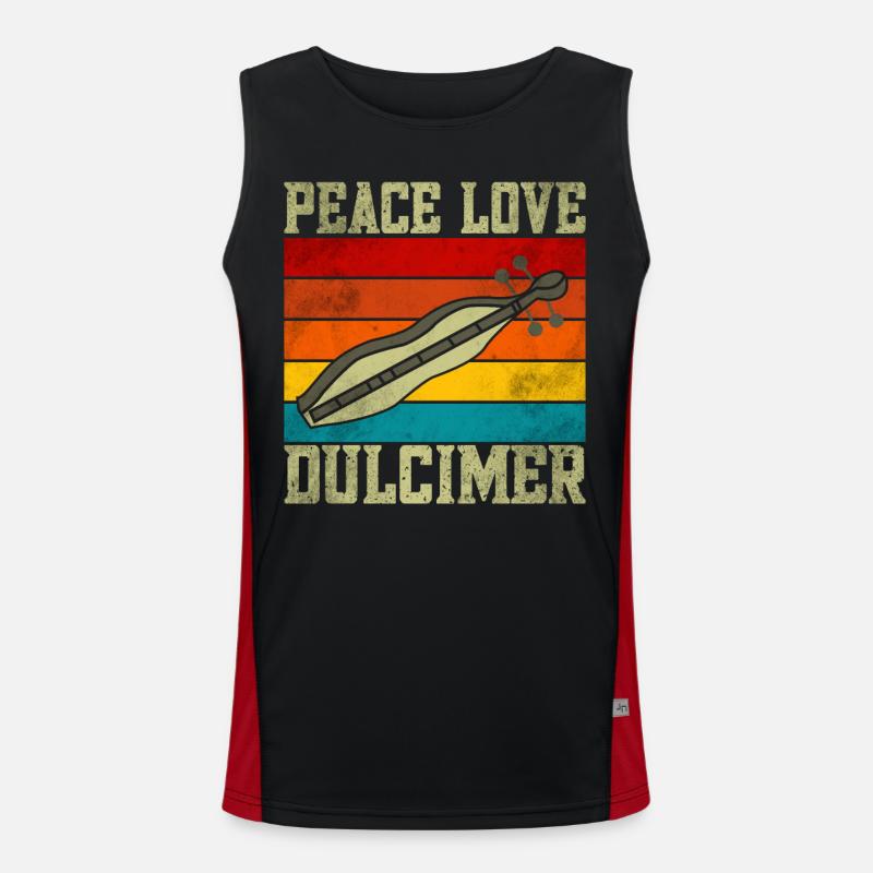 Dulcimer instrument string music Men's Functional Contrast Tank Top 