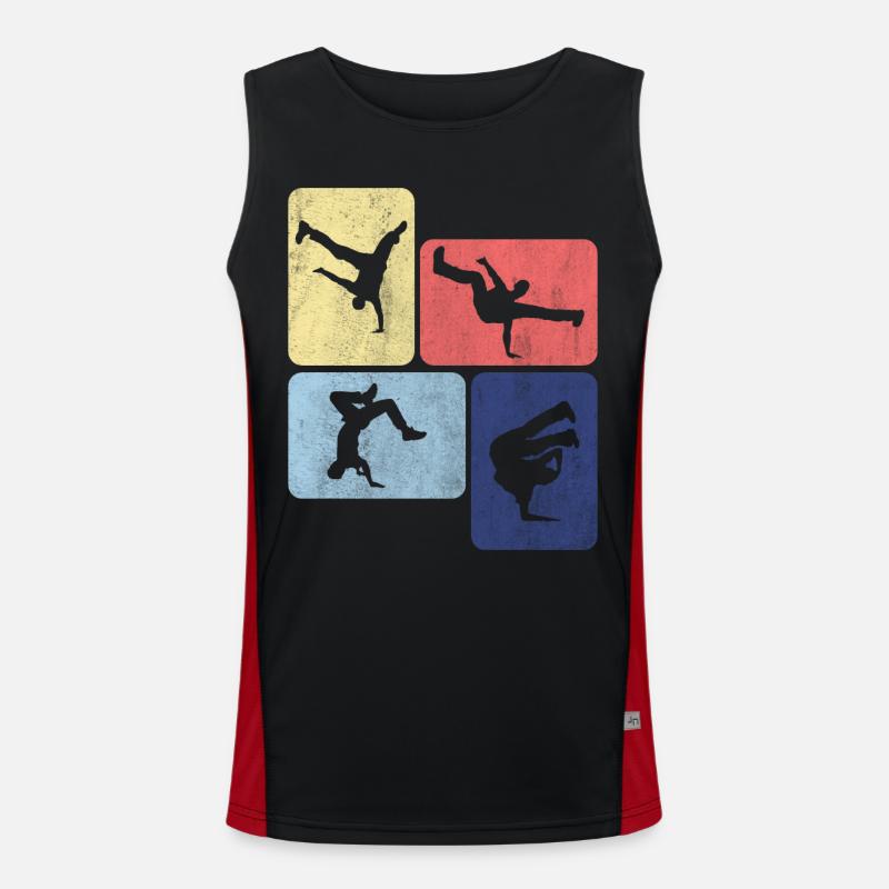Retro Breakdance Breakdancer Dancing Men's Functional Contrast Tank Top 