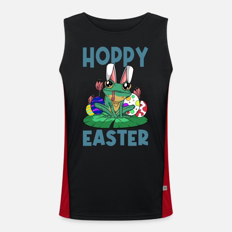 Hoppy Easter Sweet Easter Frog Easter Bunny Easter Egg Men's Functional Contrast Tank Top 