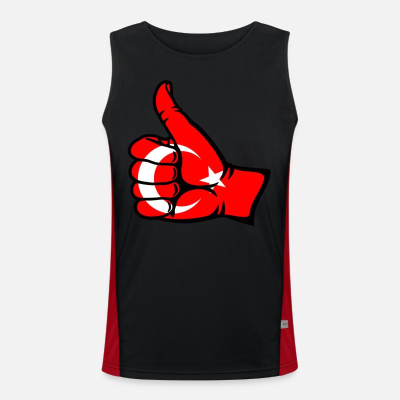 Turkey Flag All Clear Icon Men's Functional Contrast Tank Top 