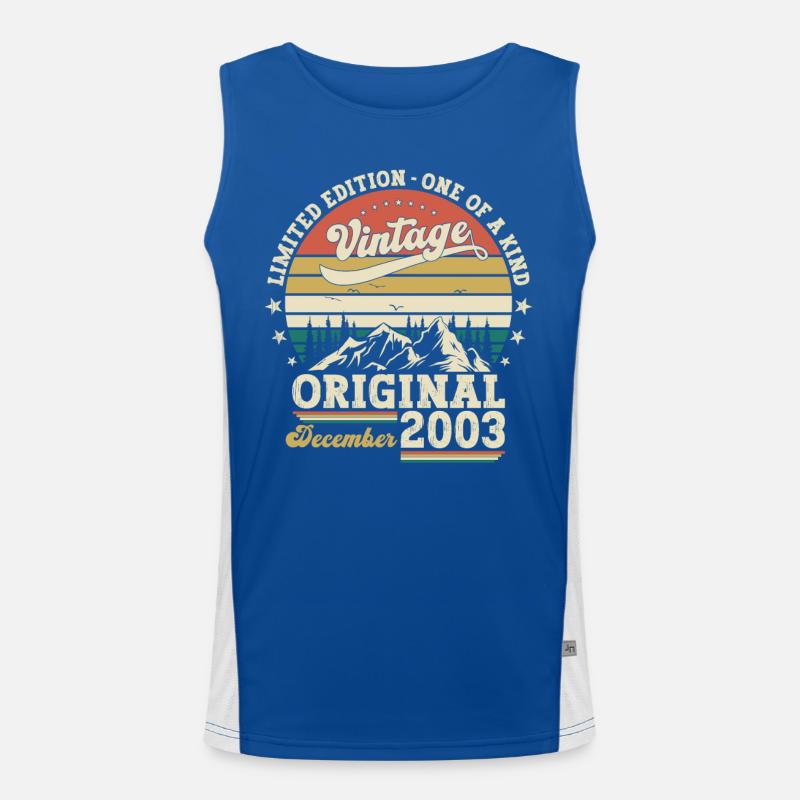 20e anniversaire décembre Né en 2003 Débardeur respirant contrasté Homme 