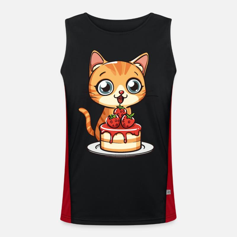 Cat Pie Cake Sweet Tooth Snacking Baking Sweet Men's Functional Contrast Tank Top 