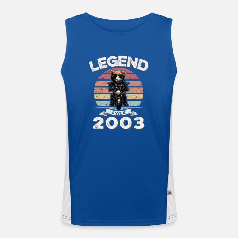 2003 Geburtstag Legend since sunset Teddy Funktionelles Kontrast-Tank Top für Männer 