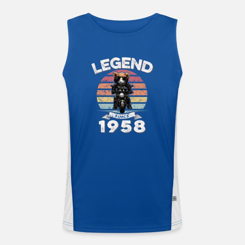 1958 Birthday Legend since sunset Teddy Men's Functional Contrast Tank Top 
