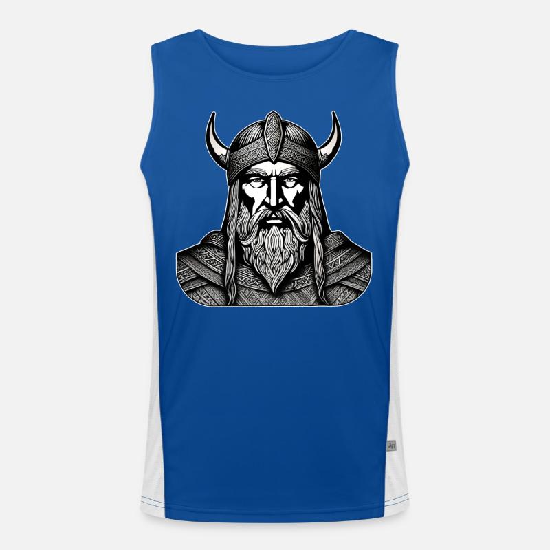 Stolzer Wikinger Krieger Germane Funktionelles Kontrast-Tank Top für Männer 