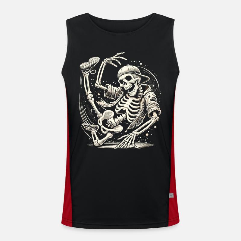 Skeleton Breakdance Master - Men's Functional Contrast Tank Top  - black/red