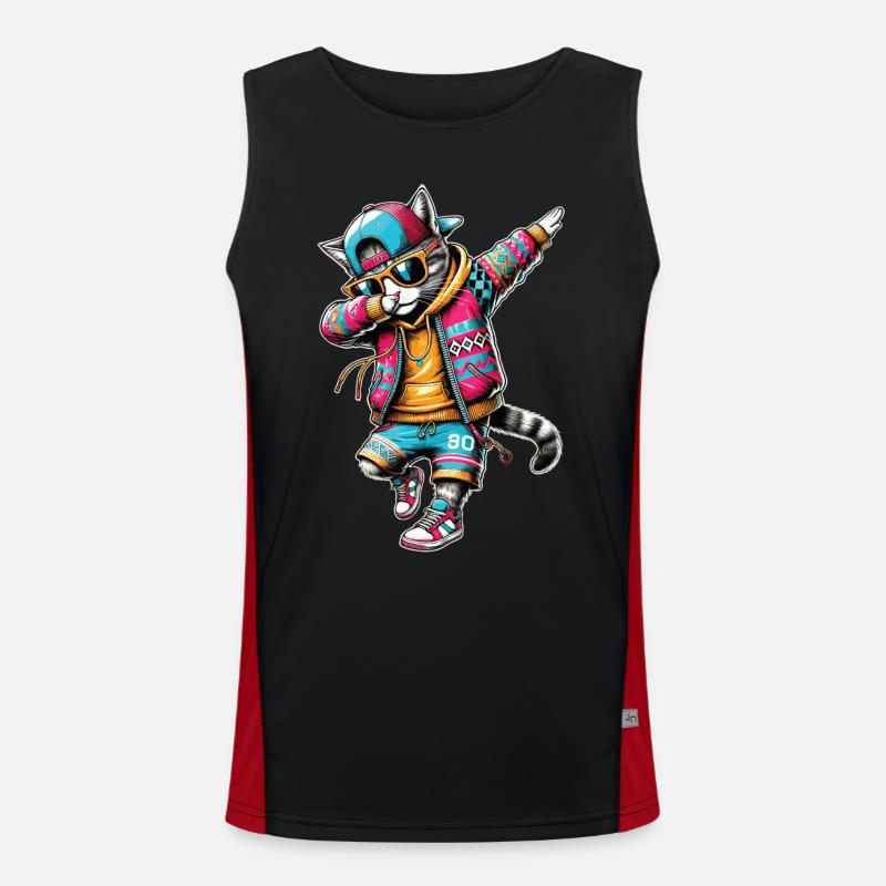 Chat dabbing intelligent de la rue Débardeur respirant contrasté Homme 