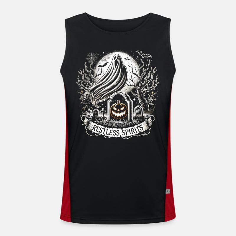 Halloween Witching Hour Awakens - Men's Functional Contrast Tank Top - black/red