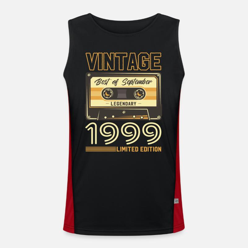Cassette du 25e anniversaire septembre 1999 millésime 99 Débardeur respirant contrasté Homme 