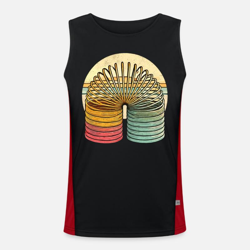 Stair Runner Retro – Slinky for Young and Old Men's Functional Contrast Tank Top 