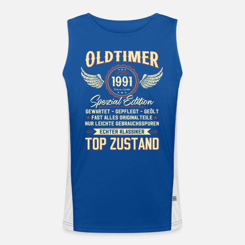33. Geburtstag Oldtimer September 1991 Jahrgang 91 Funktionelles Kontrast-Tank Top für Männer 