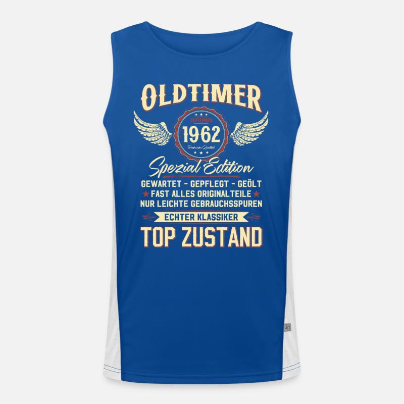 62. Geburtstag September Oldtimer 1962 Jahrgang Funktionelles Kontrast-Tank Top für Männer 