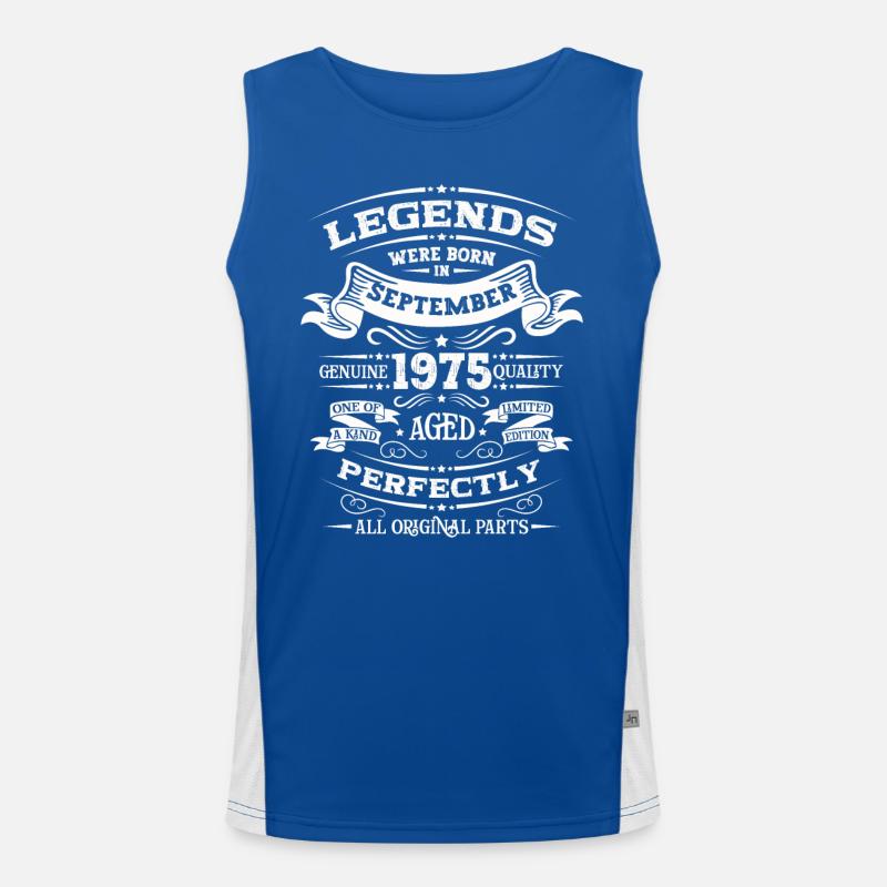 50. Geburtstag Vintage September 1975 Geschenkidee Funktionelles Kontrast-Tank Top für Männer 