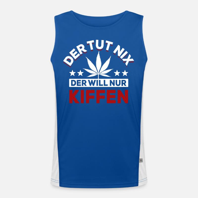 Der tut nix der will nur Kiffen - Spruch Funktionelles Kontrast-Tank Top für Männer 