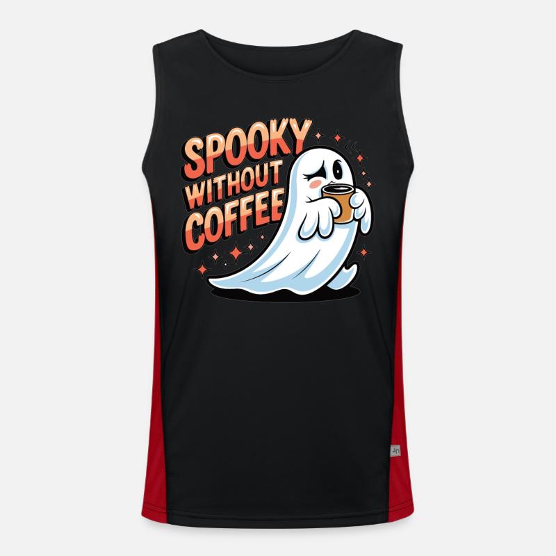 Spooky without coffee? Impossible! Men's Functional Contrast Tank Top 