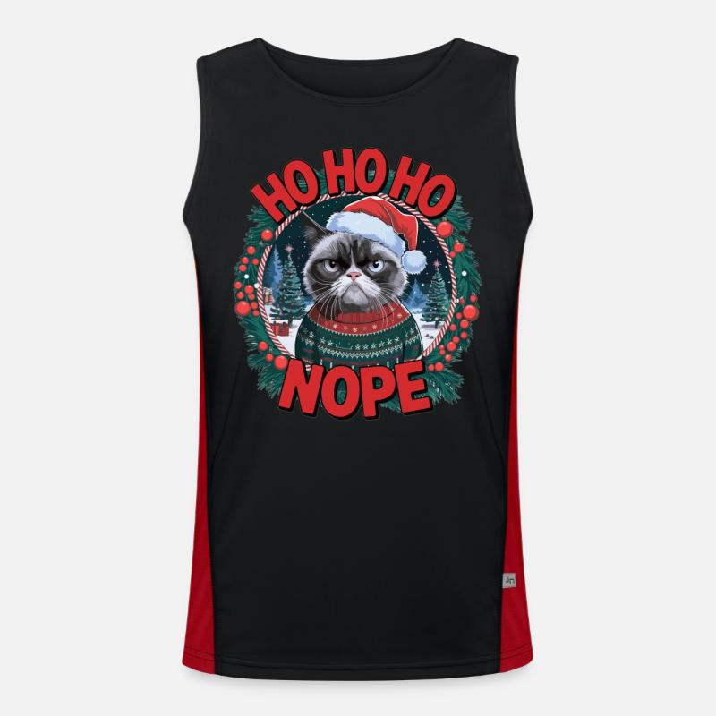 Chemise moufle de Noël : Chat de Noël Débardeur respirant contrasté Homme 