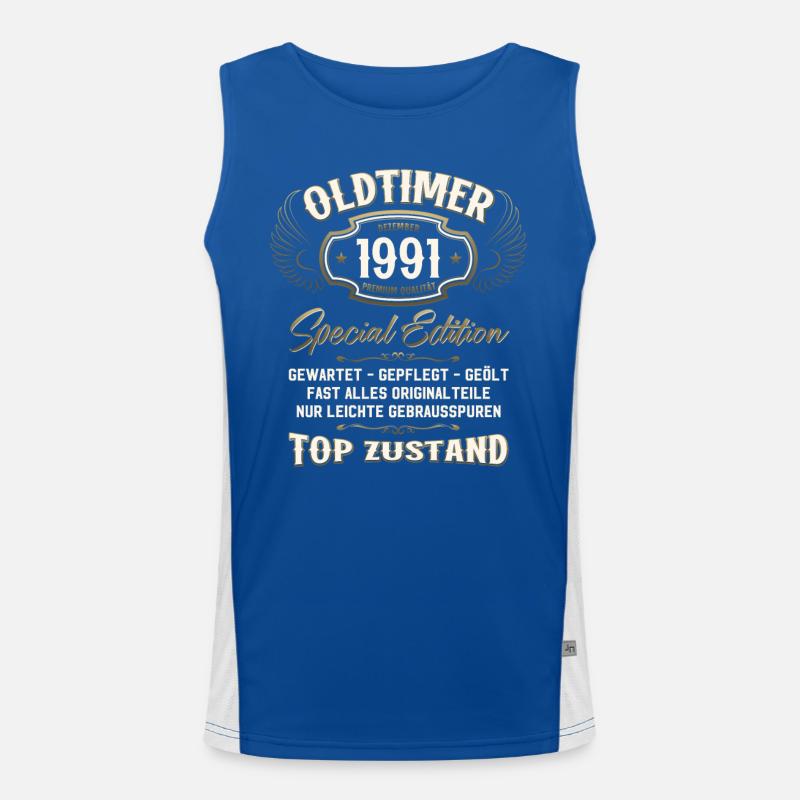 33. Geburtstag Oldtimer Dezember 1991 Jahrgang 91 Funktionelles Kontrast-Tank Top für Männer 