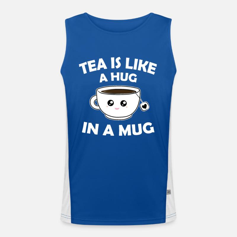 Tee ist wie eine Umarmung in einer Tasse Funktionelles Kontrast-Tank Top für Männer 