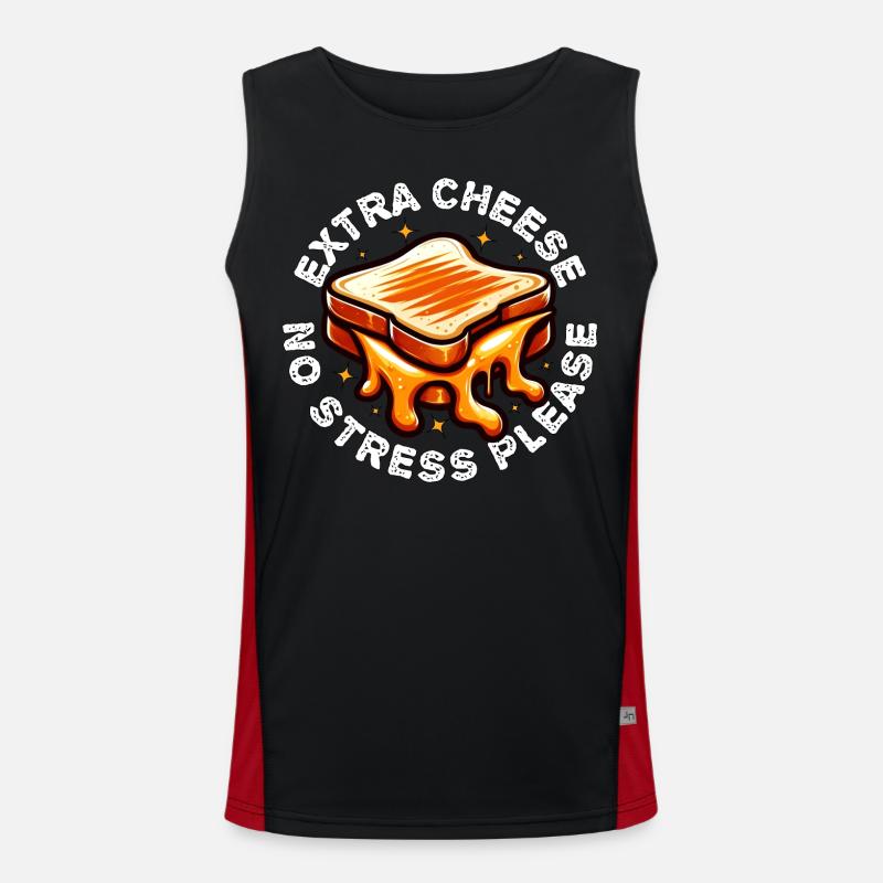EXTRA CHESSE NO STRESS PLEASE Men's Functional Contrast Tank Top 
