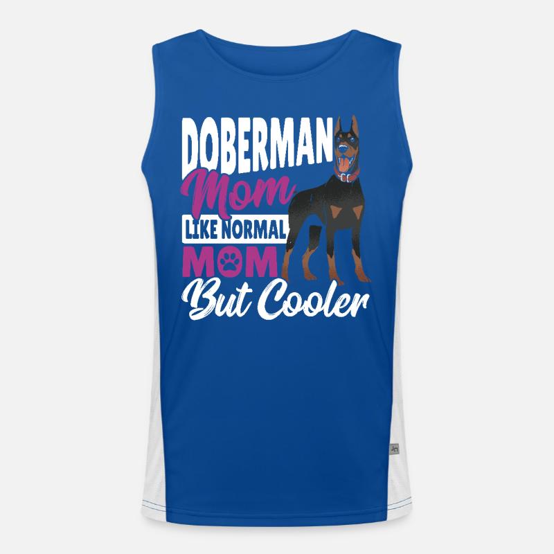 Maman Doberman Comme une maman normale, mais plus cool Débardeur respirant contrasté Homme 