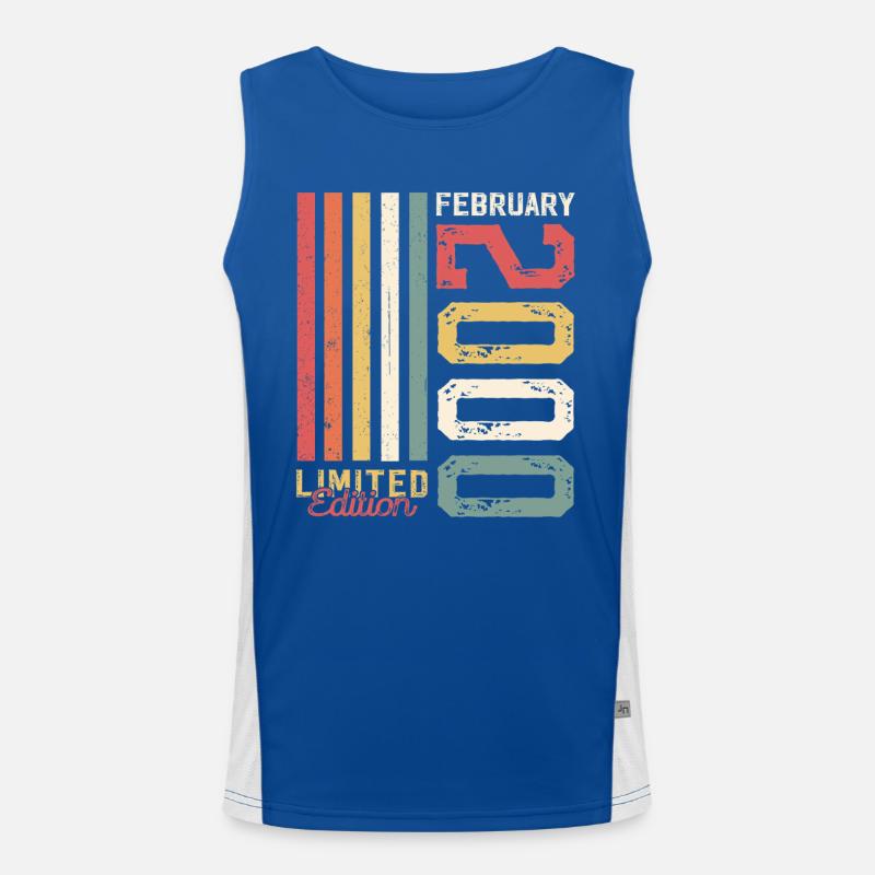 25-års gave mann original februar 2000 Funksjonell kontrast-singlet for menn 