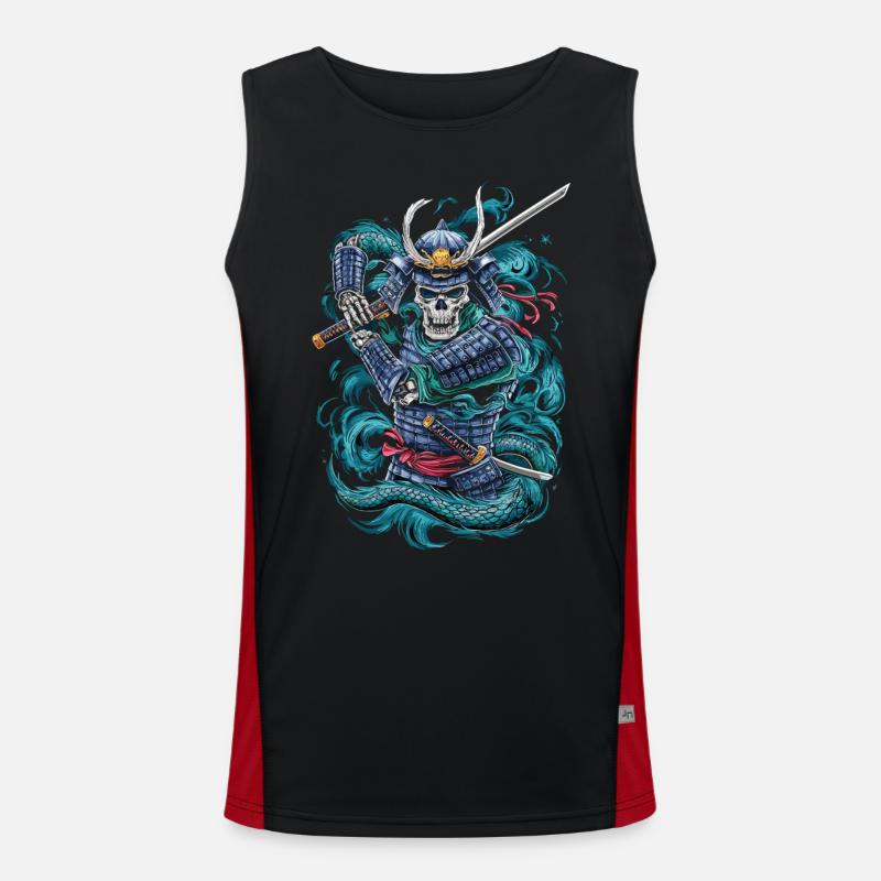 Ghostly Samurai Warrior - Men's Functional Contrast Tank Top  - black/red