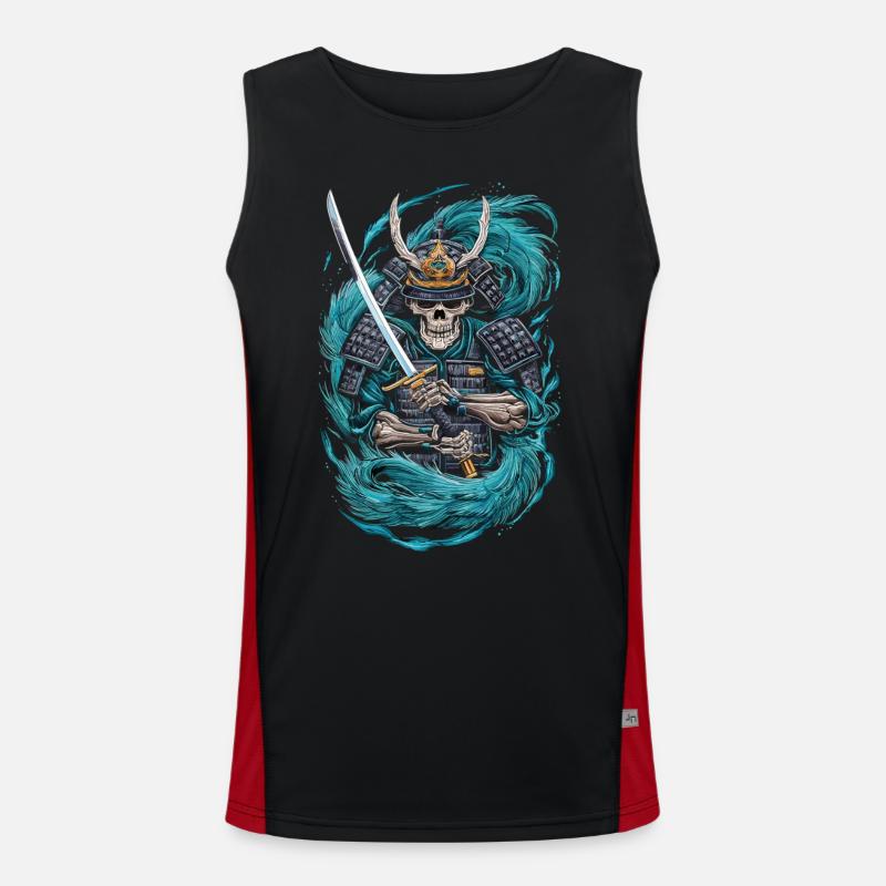 Ghostly Samurai Warrior - Men's Functional Contrast Tank Top  - black/red
