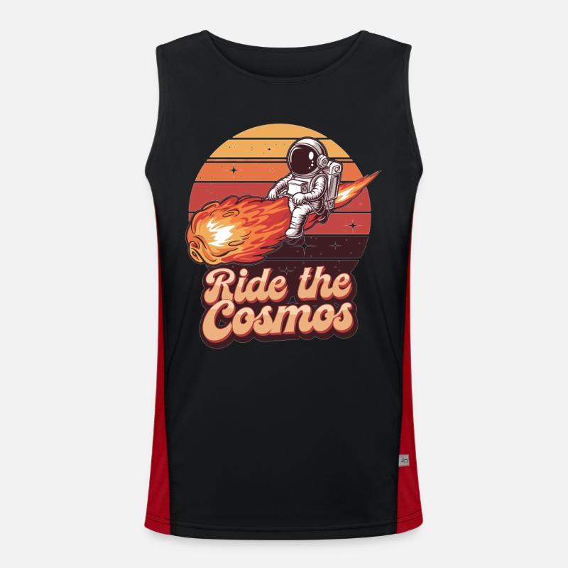 Astronaut on meteor Men's Functional Contrast Tank Top 