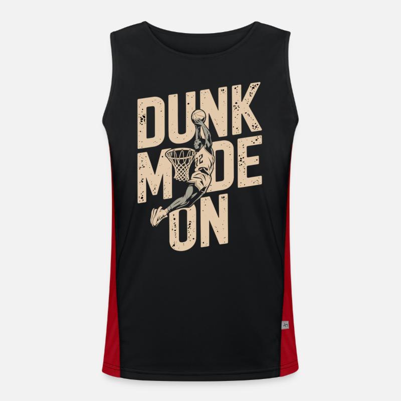 Dunk Mode Enabled - Men's Functional Contrast Tank Top  - black/red