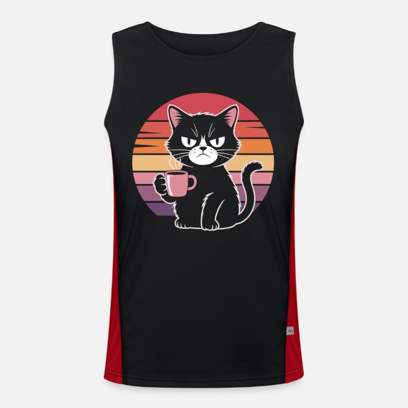 Miese Laune, guter Kaffee Funktionelles Kontrast-Tank Top für Männer 