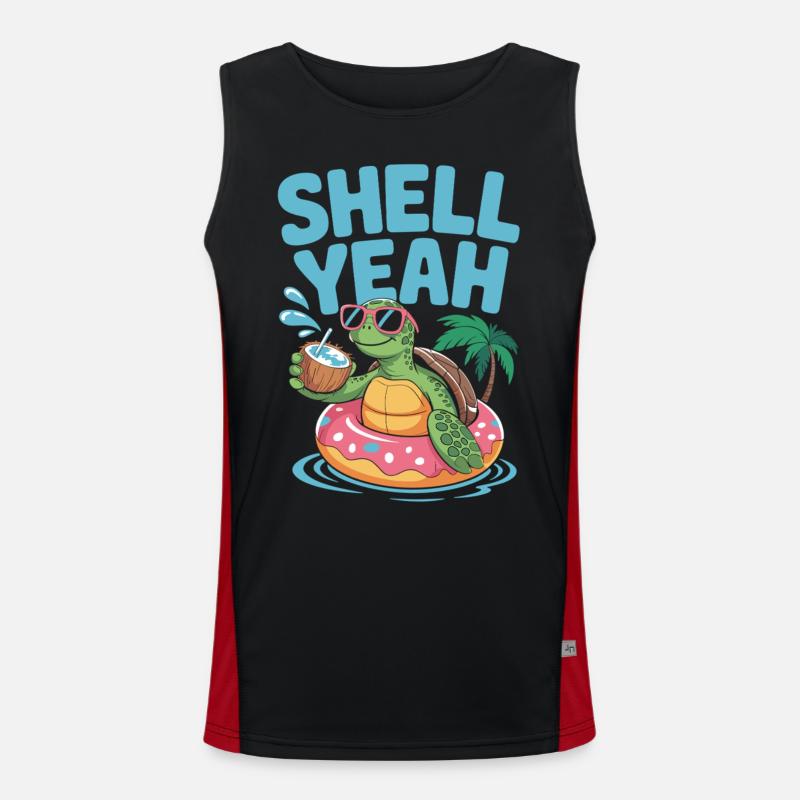 Sommer mit Stil – Turtle Time Funktionelles Kontrast-Tank Top für Männer 