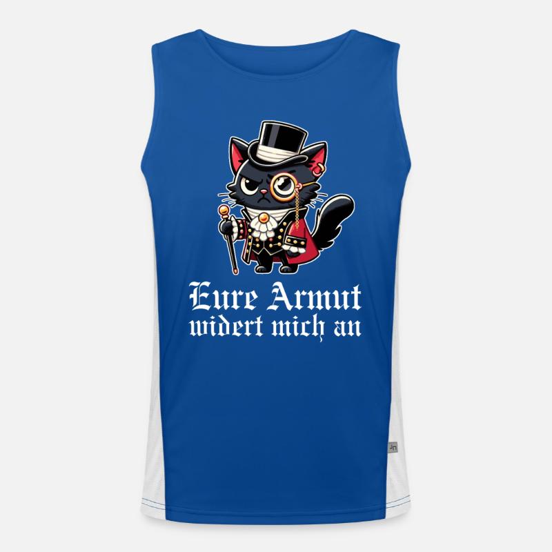 Eure Armut widert mich an – Dekadente Gothic Katze Funktionelles Kontrast-Tank Top für Männer 