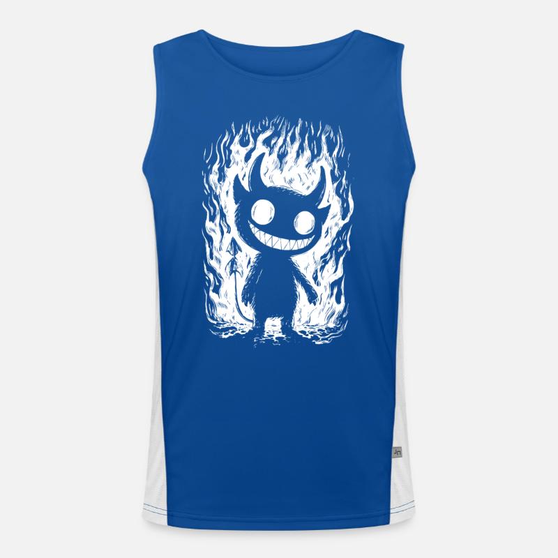 Grinning Devil Cartoon – Black Humor Devil Men's Functional Contrast Tank Top 