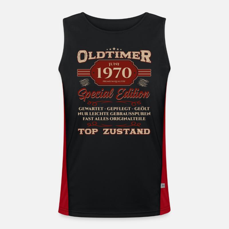 55. Geburtstag Oldtimer Juni Jahrgang 1970 Funktionelles Kontrast-Tank Top für Männer 