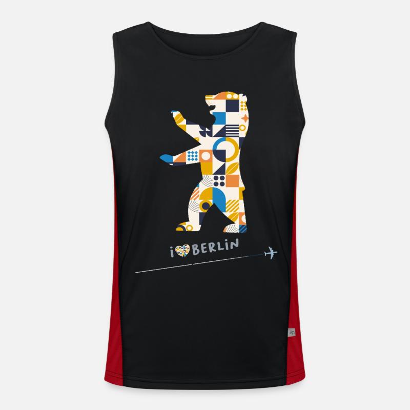 Berlin Bear Berlin - Men's Functional Contrast Tank Top  - black/red
